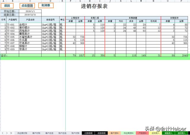 熬了整整7夜！編制的全自動進銷存管理系統(tǒng)，內設公式，簡單好用